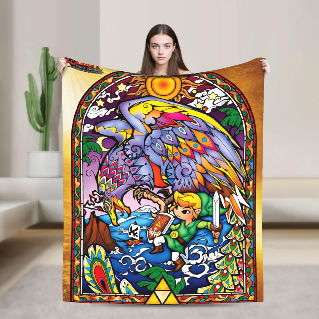 Link Cartoon Z-Zeldas Soft Warm Blanket Decorative Plush Throw Blanket Aesthetic Couch Chair Flannel Bedspread Sofa Bed Cover