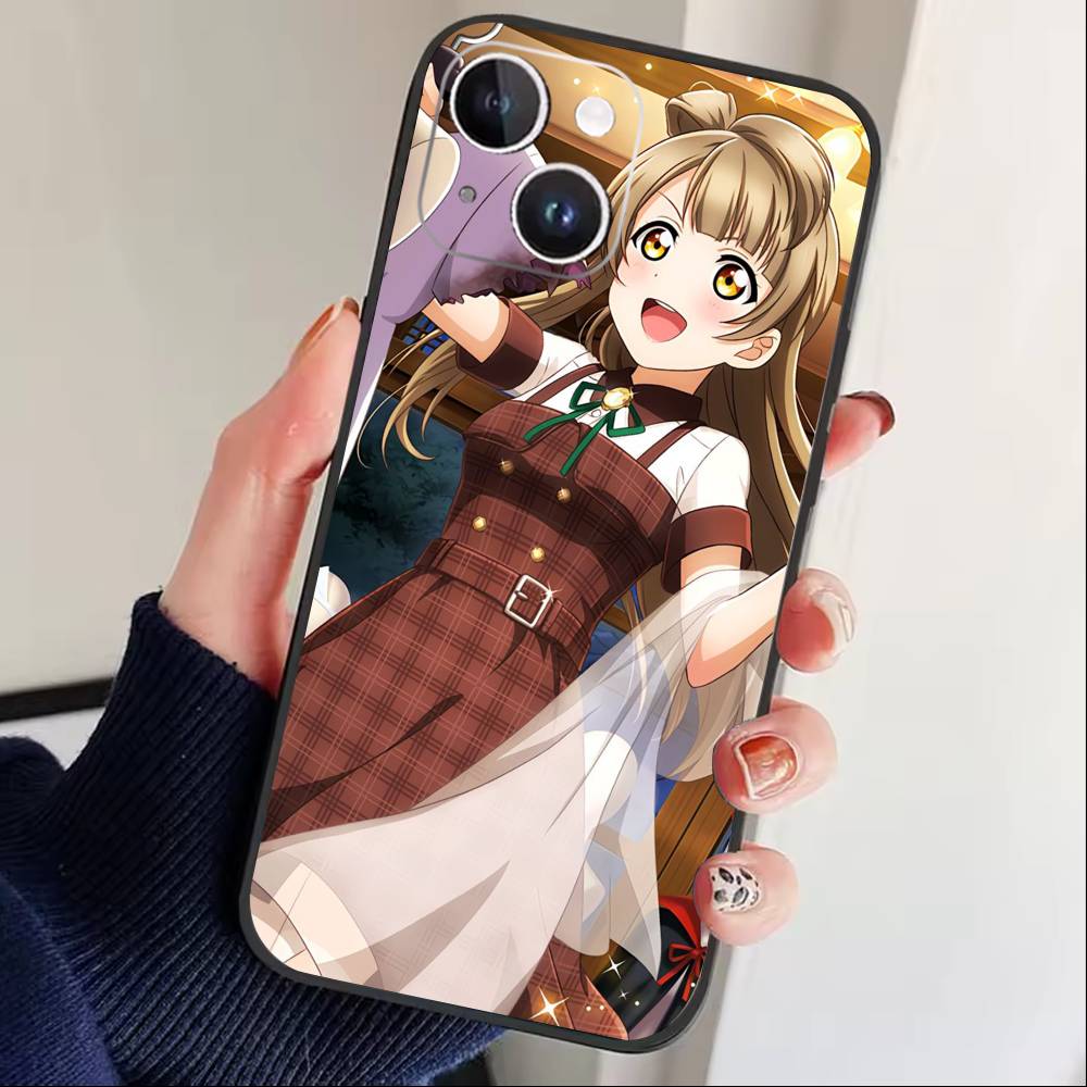 

Love Live-Минами Котори Чехол для телефона для iPhone 16,15,14,13,12,17,Pro Max,Plus Силиконовый Черный Чехол iPhone15promax