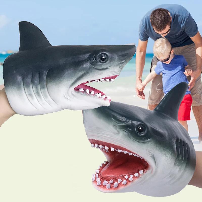 Shark Hand Puppet Animal Head Gloves Kids Toys Gift Hand Puppet For Stories Shark Model Figure Toy Gag Jokes Kids Gifts