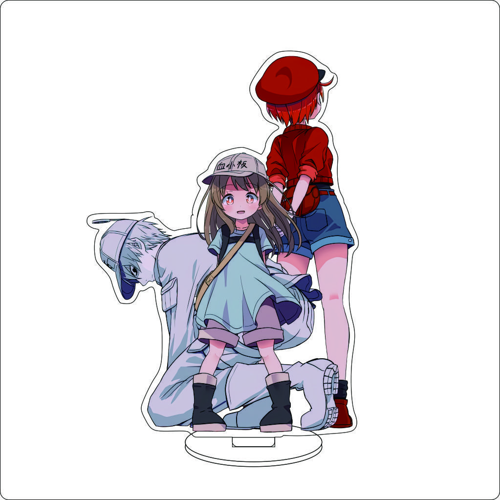 16CM Anime Cells At Work Cosplay Acrylic Stand Ornaments Macrophages Platelet Red Blood Cell Leukocyte Figure Stand Gifts