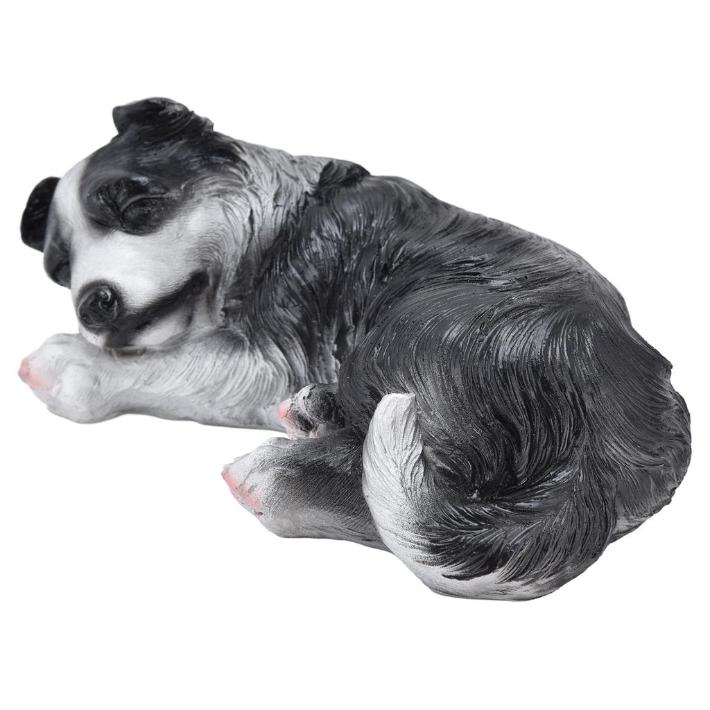 Dog Ornament Textured Exquisite Vivid Real Cute Dog Statue for Garden Lawn Desk Decoration