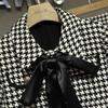 2021 Spring Houndstooth Skirt Suit: Chic Xiaoxiang Celebrity Style, Slim Fit for Women