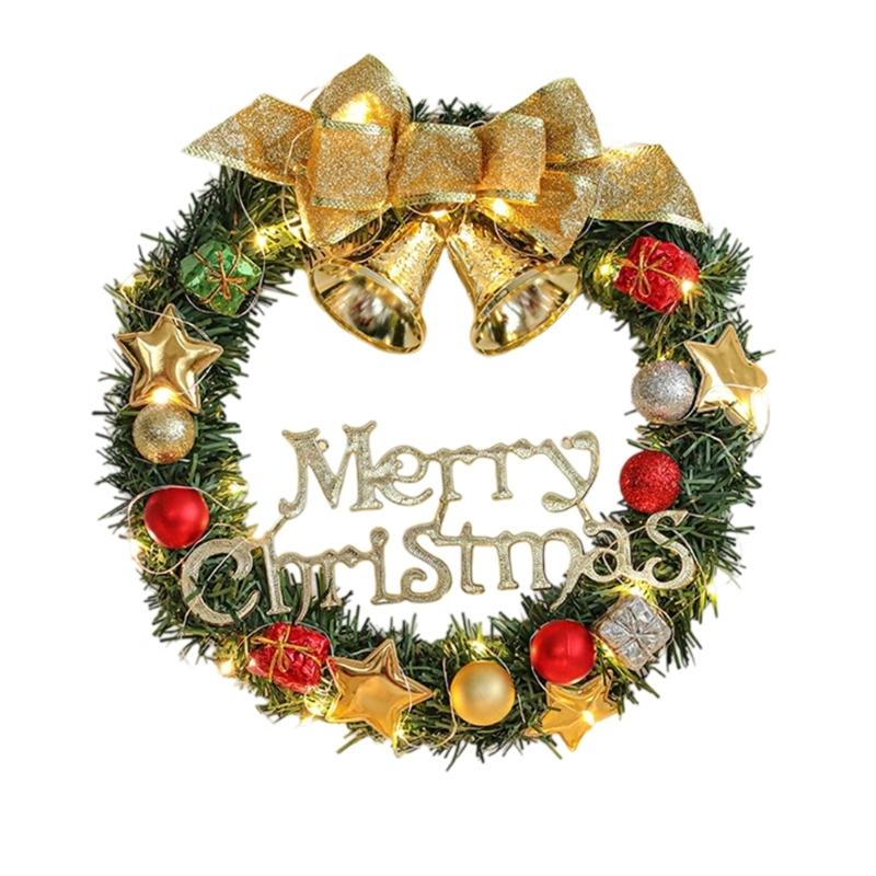 

Artificial Christmas Wreath Wall Hanging Ornament for Front Door Mantels Window Hallway Wedding Christmas Decoration