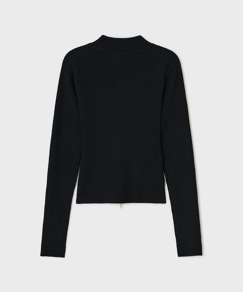 Bellie (W) Raglan Knit Zip-Up - Black