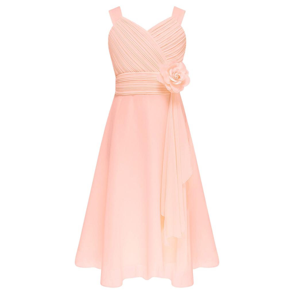 Rochii pentru fete Rochie pentru fetiță cu flori de sărbătoare Rochie de petrecere din șifon pentru nuntă pentru copii Rochie de plajă de vară