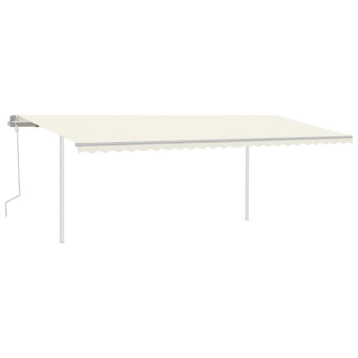 VidaXL Manual Retractable Awning with Posts 6x3 M Cream