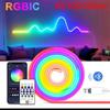 New 60/100/200cm RGB Neon LED Rope Lights Control Home Decor Flexible LED Diode Waterproof Colorful Flexible Light Strip