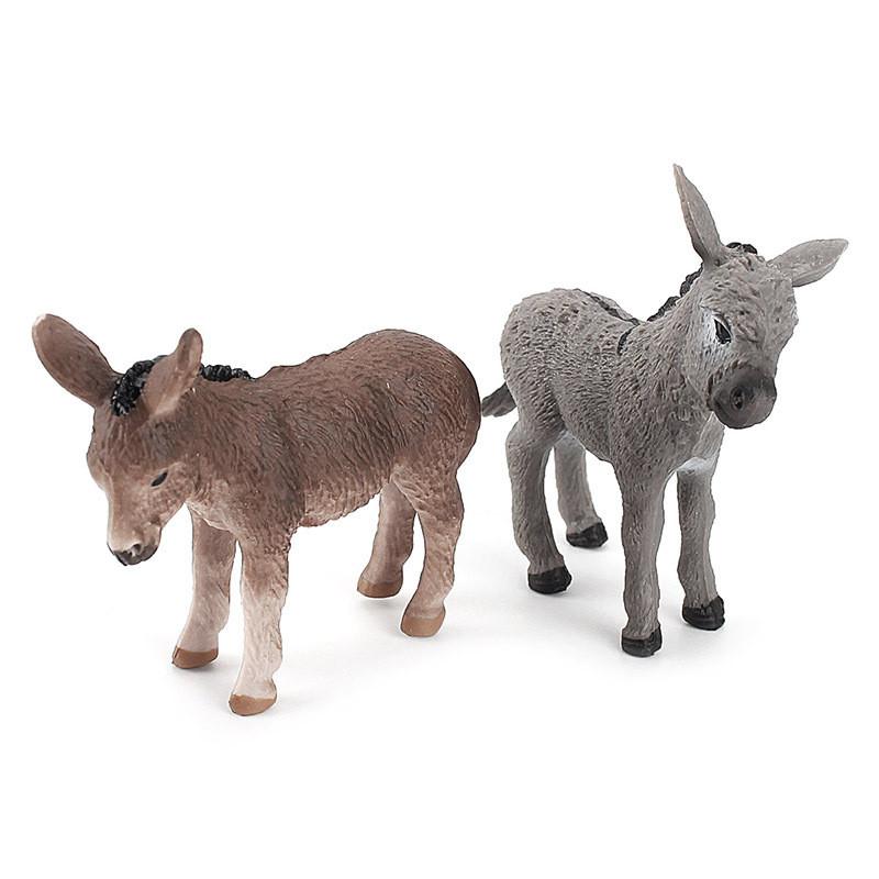 Realistic Animal Model For Children Pvc Mini Donkey Figurine Learning Toy