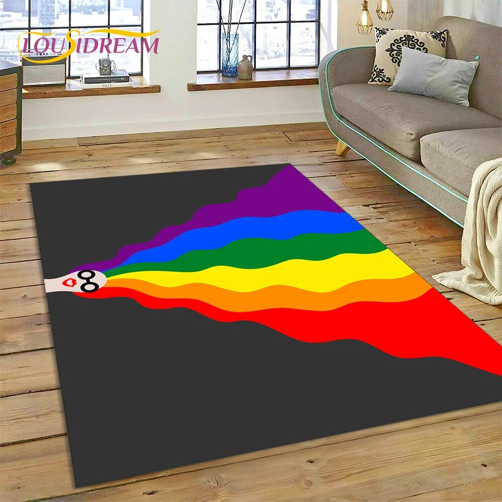 Rainbow Colour Illusion Cartoon Carpet Rug for Bedroom Living Room Home Sofa Decoration,Children Game Large Decor Floor Mat Gift