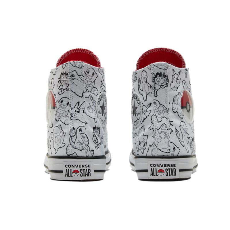 Converse Chuck Taylor All Star "Poké Ball" Trendiges High-Top Canvas Unisex Weiß