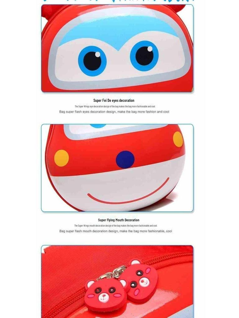 Super Wings Cartoon Animal Backpack for Kids - Cute Kindergarten Double Shoulder Bag for Boys & Girls