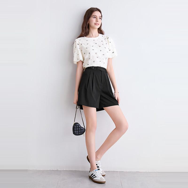 Betu Women's Asymmetric Waist Wrinkle-Resistant Summer Shorts