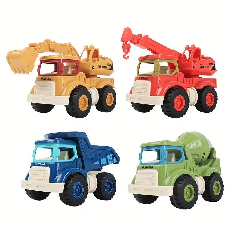 2 Toy Construction Vehicles: Sandbox Excavator, Dump Crane, Cement Mixer Truck, Etc. Cartoon Inertia Mini Construction Vehicle Toy