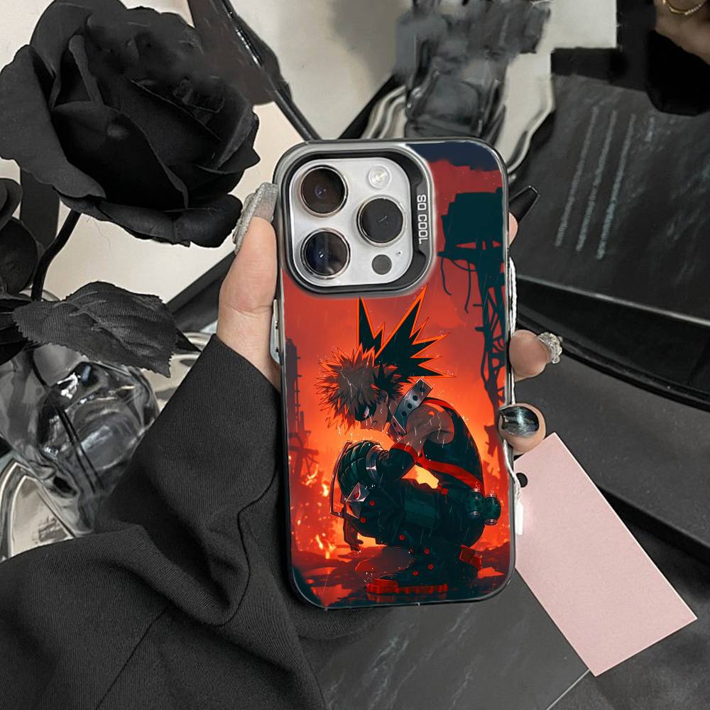 Katsuki Bakugo-Hero Academia Handyhülle Für IPhone 16 17 15 14 12 13 Pro Max Schwarze Farbe Stoßfeste Hülle