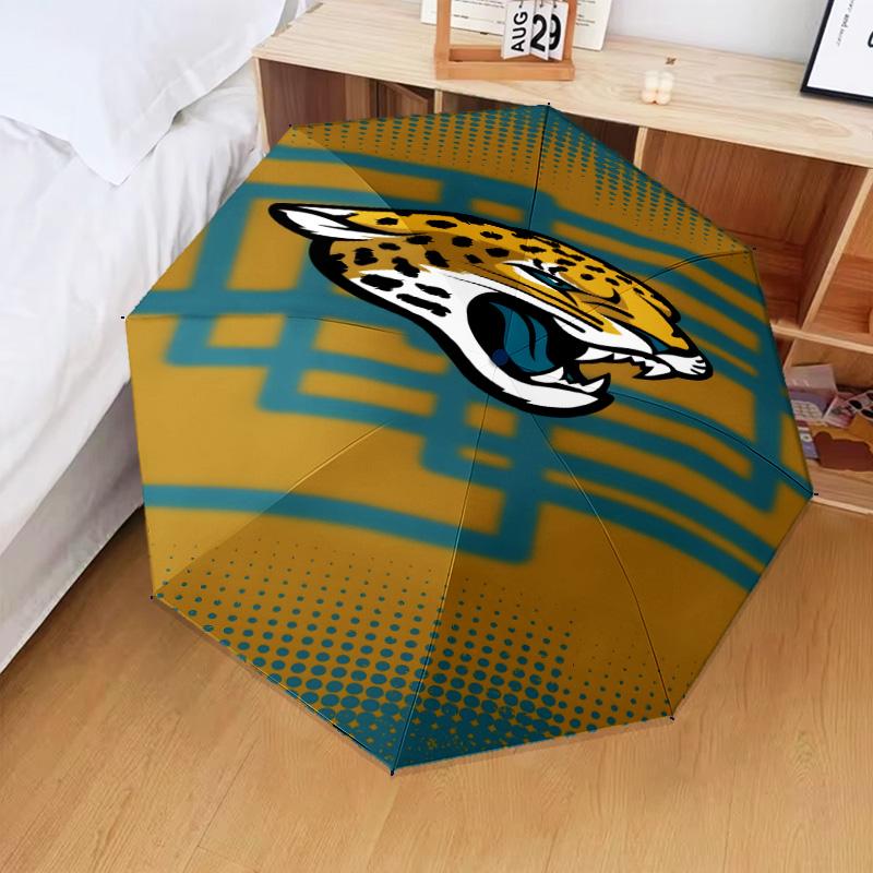 Jaguars Team Spirit Umbrella Folding Umbrella, Automatic Umbrella 8-Frame for Travel, Camping Use Gift for Halloween Christmas