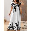 Plant Silhouette Pattern, Printed Large-size Dress, New Large-size Dress.