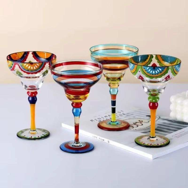 270ml Creatieve Margarita Wijnglazen Handgemaakt Kleurrijk Cocktailglas Europa Kelkglas Champagneglas Creatief Wijnglas Bar