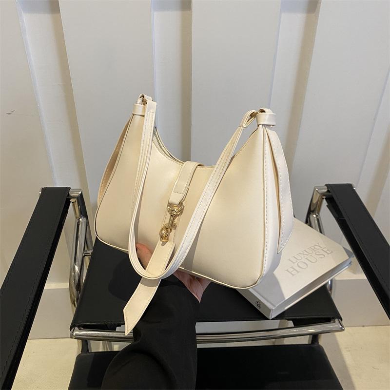 

Корейська фактурна жіноча сумка 2024, весна, новий тренд, проста однотонна сумка через плече, модна сумка під пахвами білий