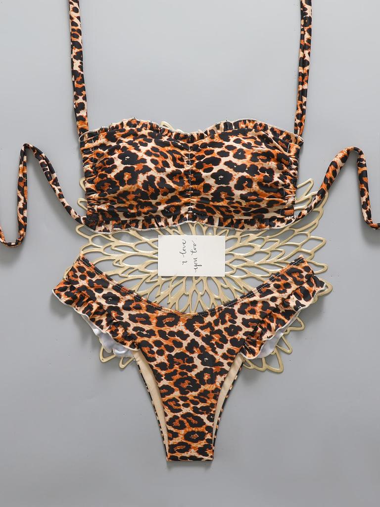 2026 European American Flounce Bandage Bikini Two-Piece Set - Sexy Split Swimsuit