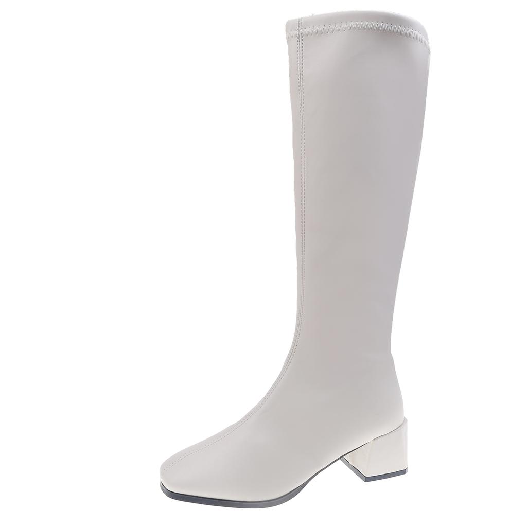 High Boots Women's British Style Naked Boots Slim 2024 New Fashionable Versatile Non-over Knee Long