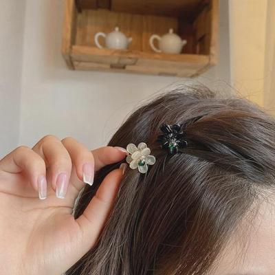 Rhinestone Flower Mini Hairpin Clips - Korean Style Hair Accessories