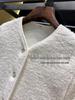 Japanese Designer Women's Imitation Lambswool Fleece Cardigan - Trendy Round Neck Warm Outerwear.