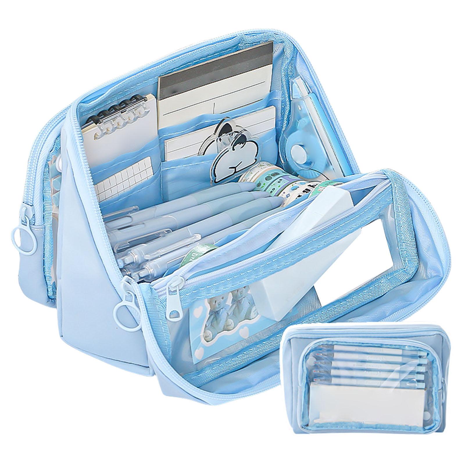

High Capacity Pencil Case 9 Compartments Pen Pouches Pen Organizers Detachable Pen Storage Bag Travel Makeup Pouche