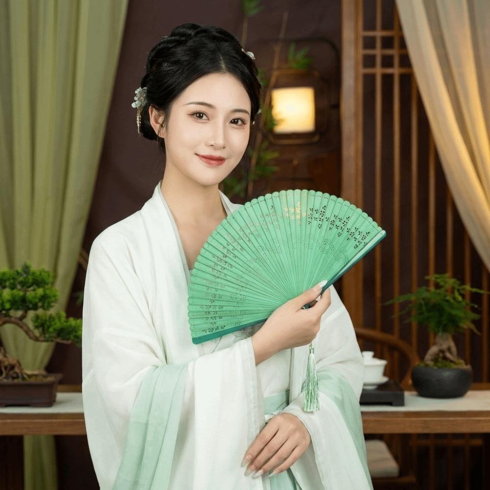 Classical Chinese Style Fan Solid Color Handheld Fans Decorative Fan Dance Fan  Summer