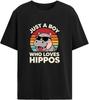 Just A Boys Who Loves Hippos t-Shirts for Men Graphic Design