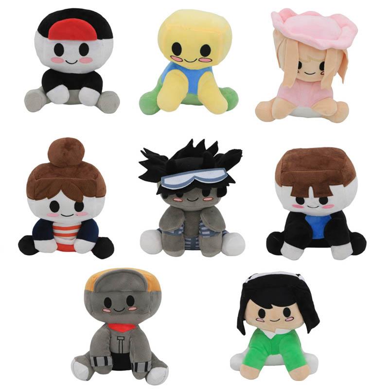 Blox Buddies Plush Toys Cartoon Girl Black with Hat Yellow Decorative Doll Home Room Halloween Gifts