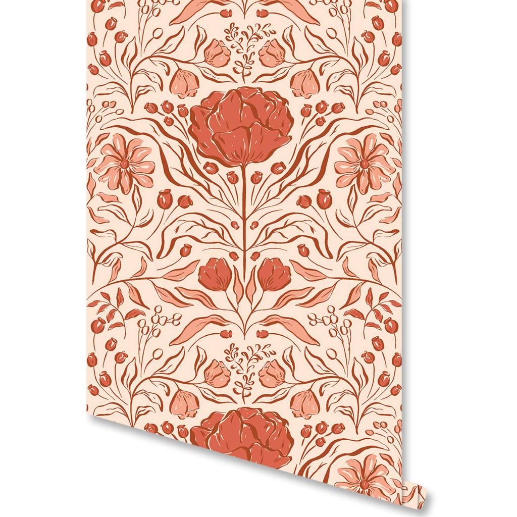 Boho Leaf Peel and Stick Wallpaper Floral Self Adhesive Wallpaper Waterproof Removable Contact Paper for Living Room Bedroom
