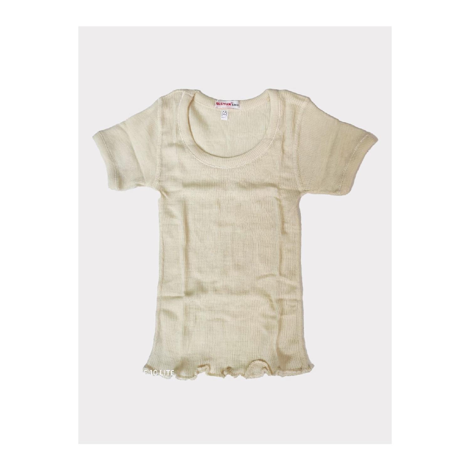 

500k Girl s Short Sleeve Wool Undershirt 9-10 Yaş екрю