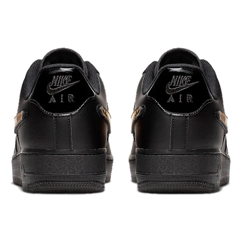 Nike Air Force 1 Black Metallic Gold Removable Swoosh Pack  Sneakers  CT2252-001