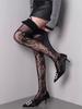 New Design Women Sexy Floral Fishnet Thigh High Stockings Vintage Hollow Out Mesh Long Socks JK Lace Leg-slimming Overknee Socks