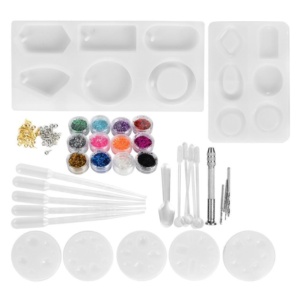 Craft Jewelry Pendant Silicone Mold DIY Craft Pendant Making Mold Screw Eye Pin Set