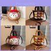 Duffy Cat Pattern Nylon Crossbody Bag With Plush Details For Casual Wear