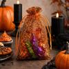 Halloween Printed Mesh Drawstring Bag Transparent Hard Gauze Candy Packaging Bag Jewelry Storage Bag Party Gift Bags