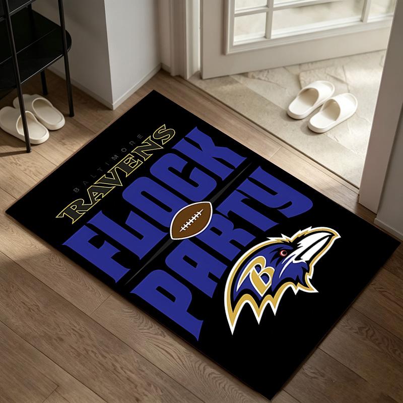 Baltimore Ravens Teppich Rutschfeste Indoor-Matte Geeignet für Bürostuhl Wohnzimmer Computertisch Dekorative Home-Office-Teppich Polyesterfaser-Matte 800