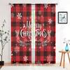 2 Pieces, Christmas Buffalo Plaid Snowflake Curtains -30% Blackout - Suitable for Living Room, Bedroom, Kitchen, Home Decoration