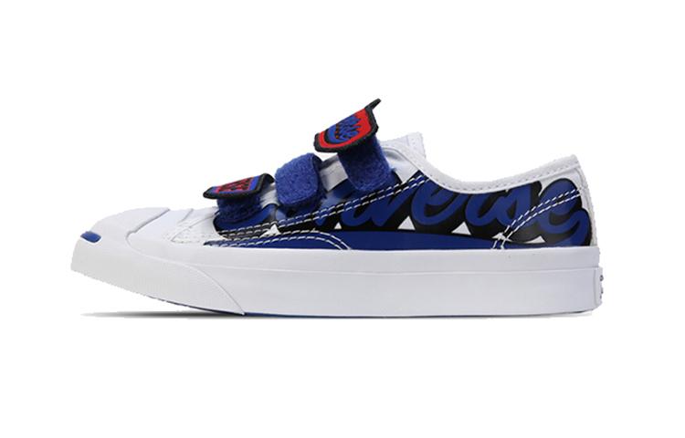 Converse Jack Purcell Low Top Kids' Skateboarding Shoes White Blue Children Aged 3 7 Years Old 366490C