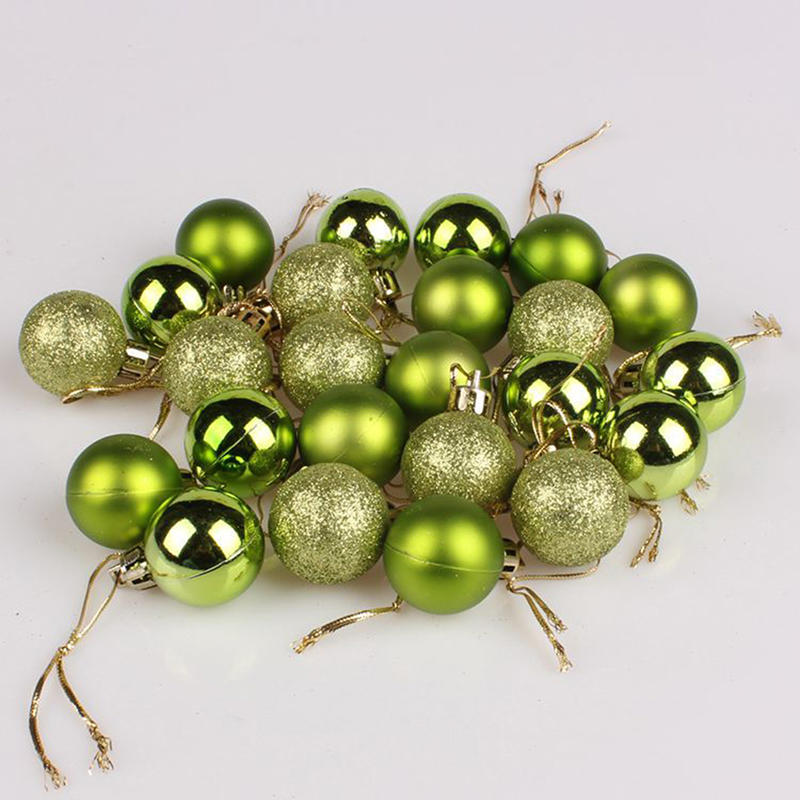 Christmas Ball Ornaments 24pcs Tree Decorations Hanging Red Plastic Pendant For Holiday Wedding Party Decor Festival Atmosphere