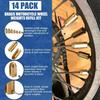JiiinMiiin 14 Pack Brass Motorcycle Reusable Wheel Spoke Balance Weights Refill Kits Compatible With Super Motor, Dual Sport, Metric Cruisers,