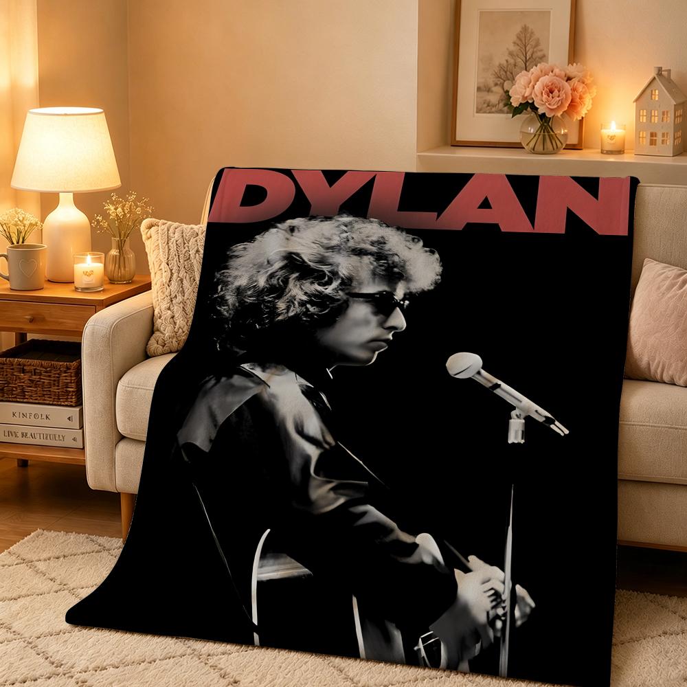 Music B-Bob Dylan Throw Warm And Soft Suitable For Bedroom Living Room Sofa Bed Office Travel Camping