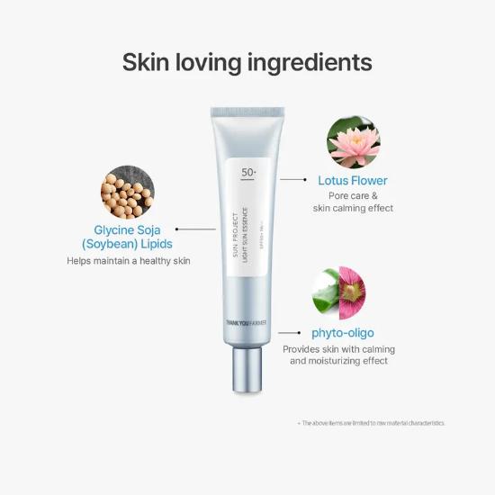THANK YOU FARMER Sun Project Light Sun Essence SPF50+ PA+++ 40ml