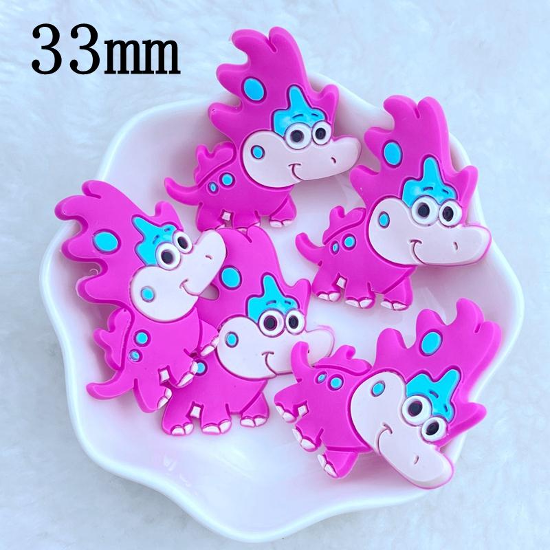 10pcs New Cute Cartoon Little Dinosaur Series PVC Flexible Glue Flat Back DIY Scrapbook Embellishment Phone Craft Decoration