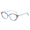 Color Matching Flat Mirror, Contrasting Color Cat Eye Versatile Small Frame Glasses Frame Female