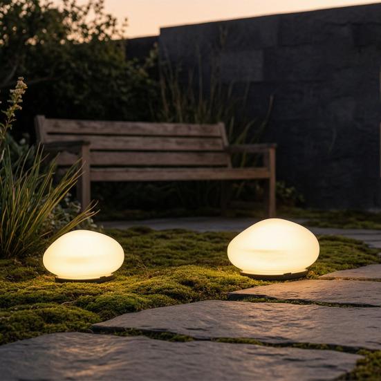 Solar Stone Garden Light, Waterproof LED Rock Outdoor Solar Lamp, Cobblestone Look Lawn Lamp, Decorative Solar Light for Garden Pathway Patio Yard