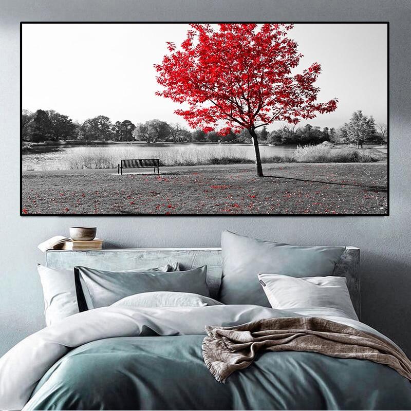 Pintura de flores de paisaje de viento, decoración de arte de la pared, decoración minimalista nórdica, póster, imagen, pintura para decoración del hogar y sala de estar