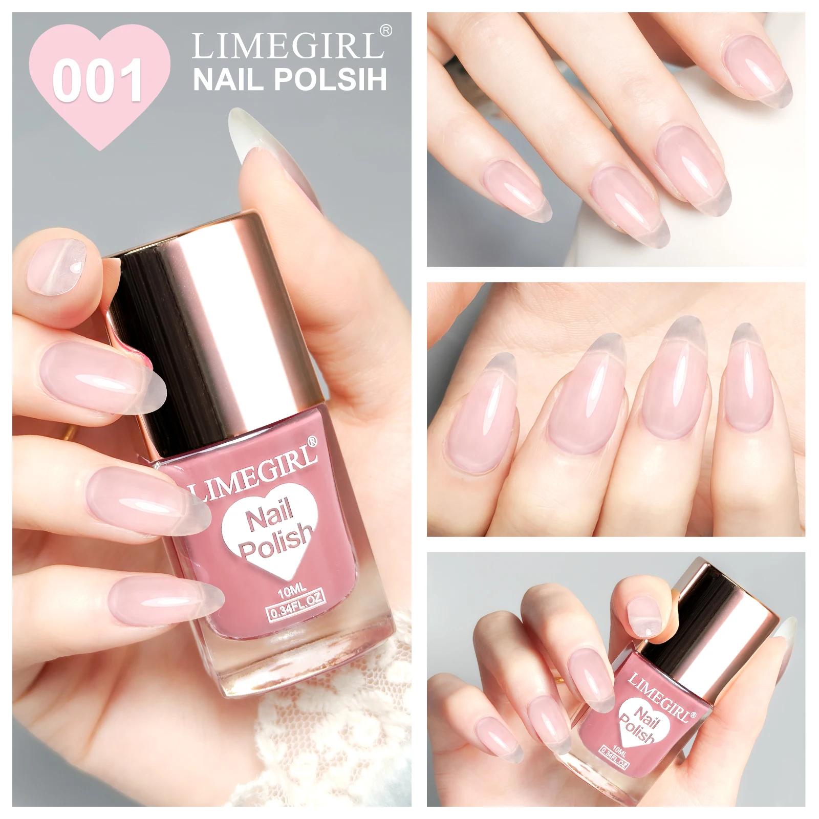 LIMEGIRL 8ML Glass Bottle Water-Based Nail Polish Gel Quick Drying Nail Polish Art Varn DIY Manicure No Drying Lamp Nail Polish серо голубой
