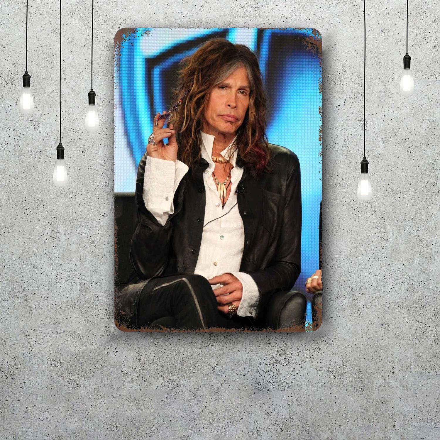 

Steven Tyler Funny Bar Metal Sign Retro Plaque Vintage Sign Alcohol Drinker Pub Club Man Cave Kitchen Wall Decoration 20x30cm（7.8x11.8inch）